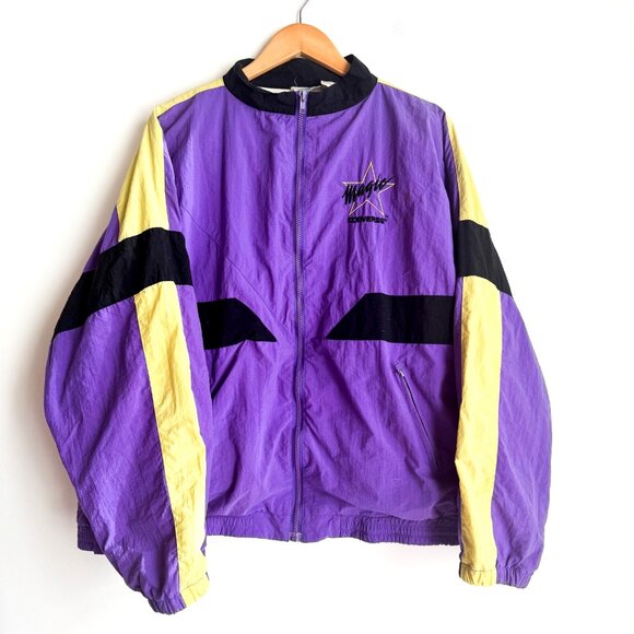 Converse 80’s Vintage Magic Johnson NBA LA Lakers Windbreaker Jacket L - Picture 1 of 4